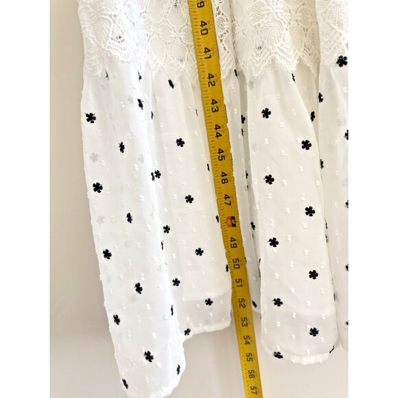 Just Me White and Black Tiered boho chic Ruffled maxi Sundress romantic size M - Picture 7 of 16